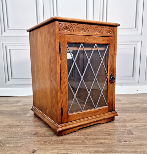 Vintage oak media cabinet - vintage,