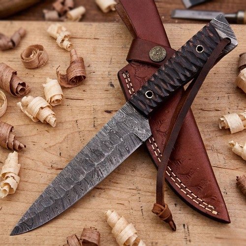 Shard damascus hunting knife - damascus,