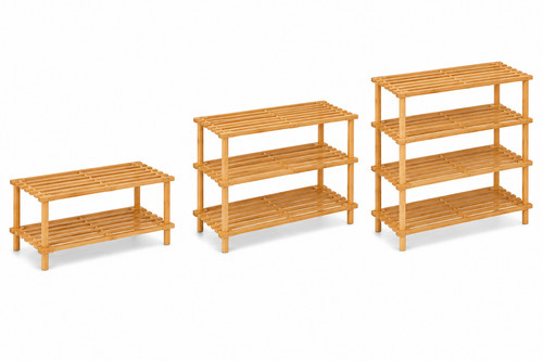 Tier wooden shoe rack - 2/3/4-tier, &