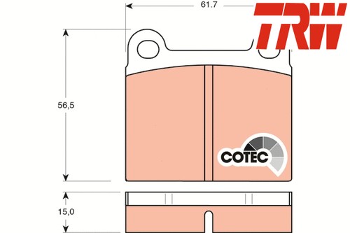 Front rear brake pad set - front,