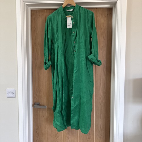 Zara women green linen xs - zara,