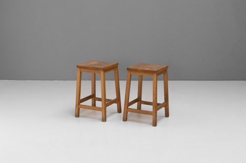 Pair pine lab stools - pair,