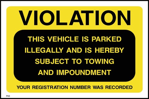 Violation this vehicle - this, is