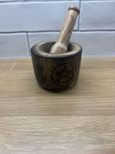 Wooden mortar and pestle - mortar,