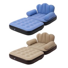 INFLATABLE SINGLE FLOCKED AIR BED CHAIR BLOW UP MATTRESS CAMPING INDOOR OUTDOOR