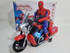Spiderman Action Figure & Motorbike Flashing Light & Music Sound Bump N Go