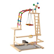 Bird Playground Parrot Playstand Play Gym Interactive Portable Multifunctional