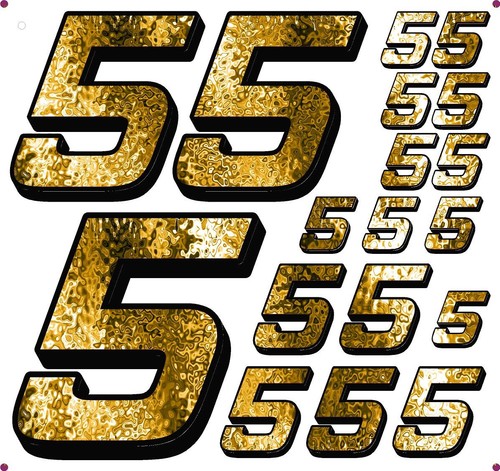 Gold metal foil look - look, number