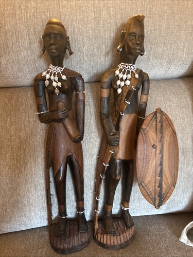 Vintage pair hand carved - pair,