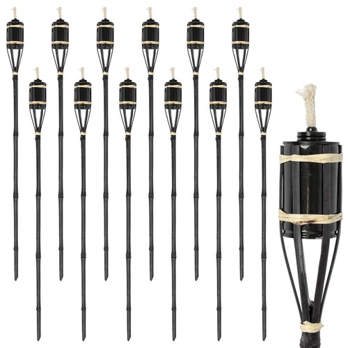 Bamboo garden torches 114cm - garden,