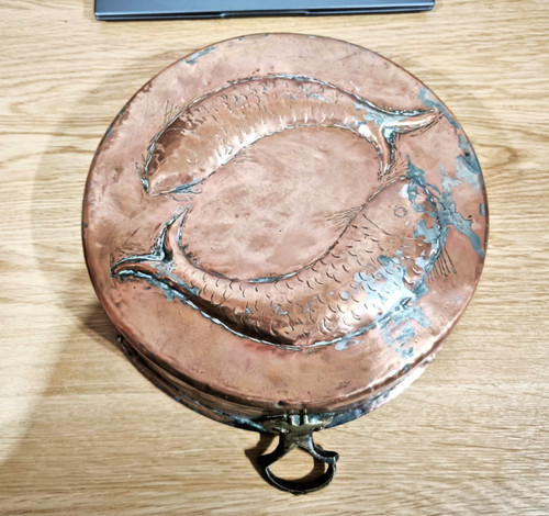 Antique copper fish kettle - fish,