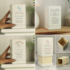 PERSONALISED Small Keepsake Box For CHILD Ashes Urns Mementoes Baby Boy Girl