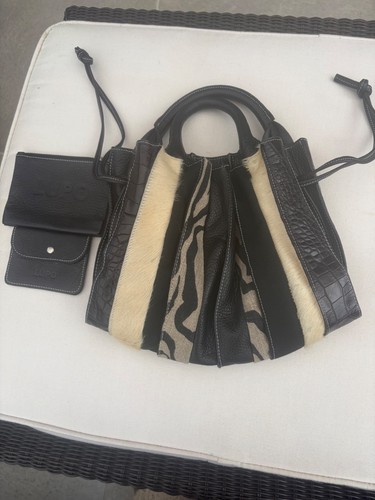 Stylish black white - white, leather