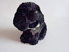 Hand Made Realistic Black Poodle Plush Toy Dog 6.5 Inch Mini Pocket Dog