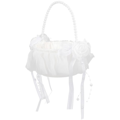 Portable white wedding basket - wedding,