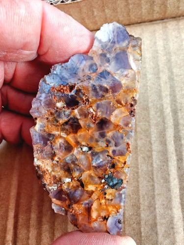 Blue john fluorite raw crystal - fluorite,