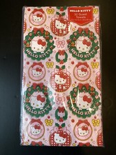 HELLO KITTY Holiday CHRISTMAS WREATHS 32 Guest Towels 3-Ply Paper Party Napkins