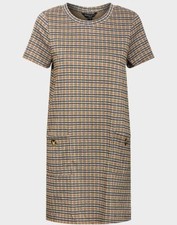 Beige Check Jersey Retro Mini