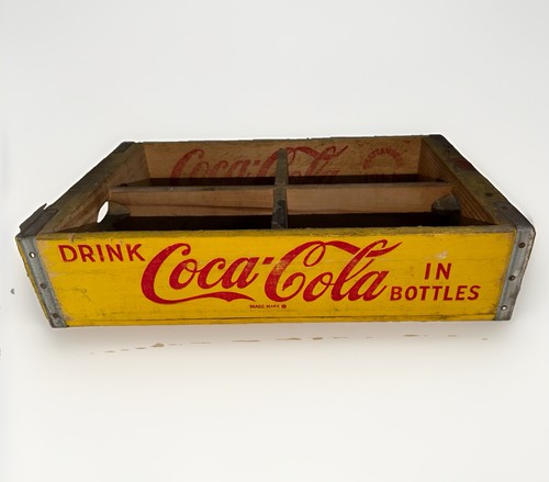 Vintage 1966 yellow coca cola - vintage,