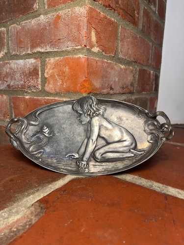 Art nouveau oval - pewter, tray