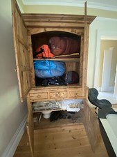 Large Pine Larder Pantry farmhouse Cupboard   3 Drawers 4 Deep Shelves 220 X 140