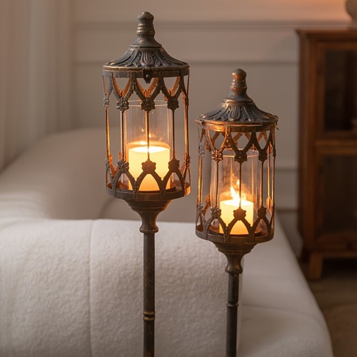 Tall antique gold metal - 37",