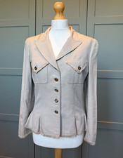 Chanel Beige Raw Silk Fringed