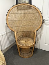 Vintage 1970s Large Rattan &