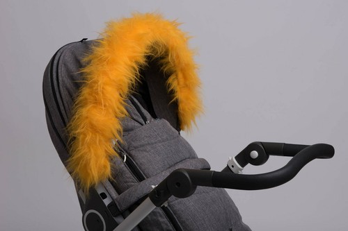 Silver cross pram - hood, furs