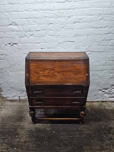 Vintage oak writing bureau - writing,