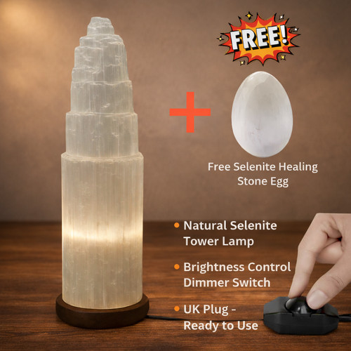 Selenite tower lamp - selenite, |