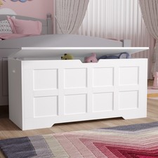 Shaker Style Storage Chest Large Wooden Blanket Toy Box with Soft Close Hinges