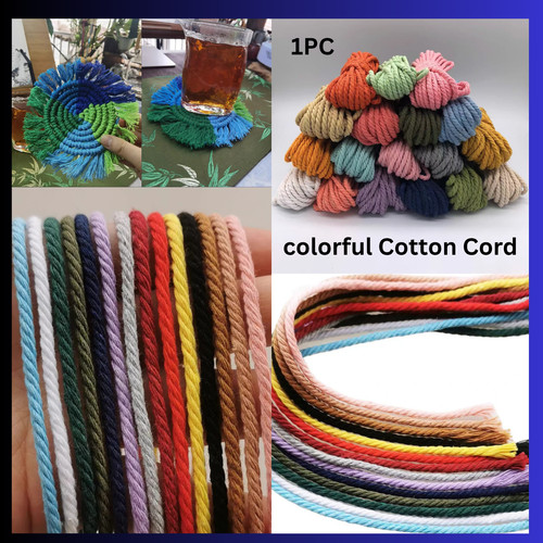 3mm 10m cotton cord macrame - cotton,