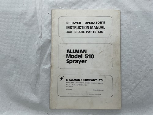 Allman model 510 sprayer - allman,