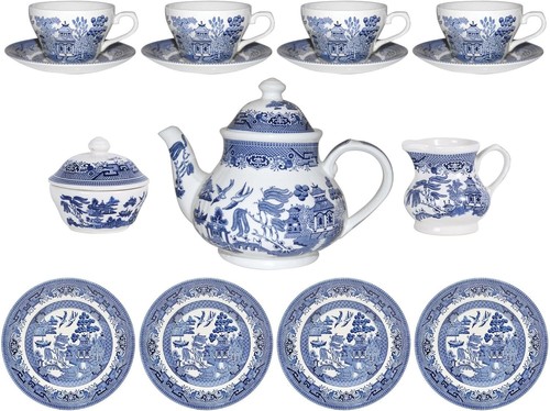 Churchill china blue willow - china,