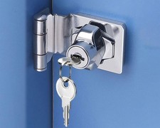 2.5 " Right Angle Hasp Lock with Key Alike, 90 Degrees Shed Padlock Hasp Staple