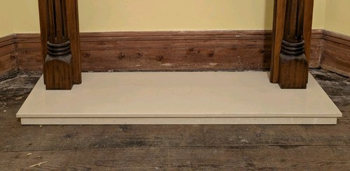 Beige marble fireplace - marble, hearth