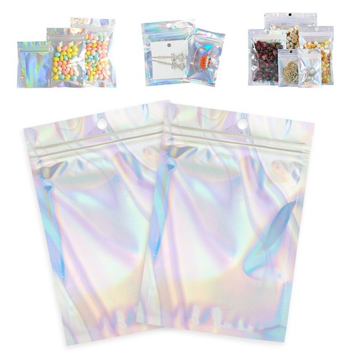 100pcs holographic rainbow - rainbow, zip