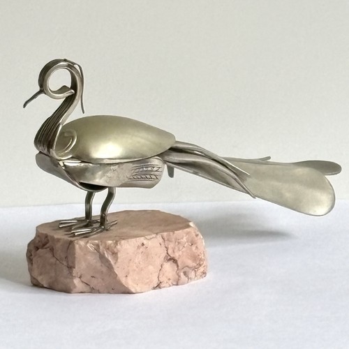 Recycled metal bird peacock - recycled,