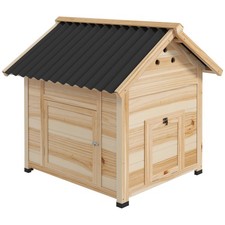 Wooden Duck House Raised Poultry Coop With Openable Roof ,Natural Wood Finish