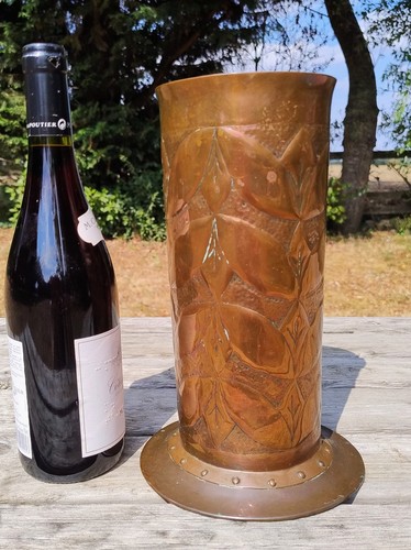 Antique newlyn copper vase - newlyn?,