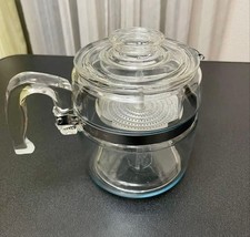 Vintage Pyrex 6 Cup Glass Percolator Stove Top Coffee Pot USA 1970s