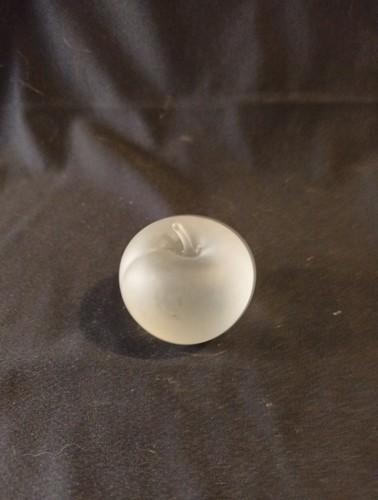 Frosted glass apple ornament - frosted,
