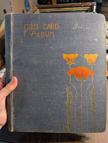 Antique postcard album with - postcard, 40