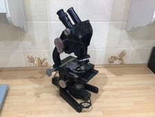 Vintage Barnet Watson Bactil Binocular Microscope With Under Illuminator