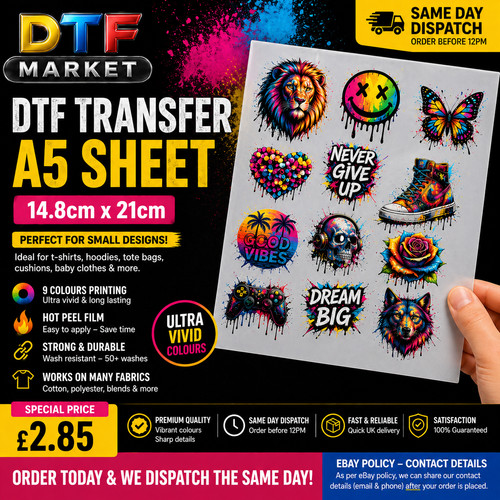 Dtf transfer sheet custom - a5,