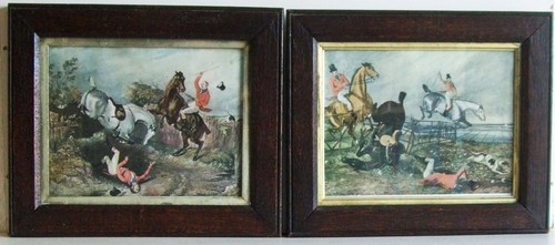 Pair vintage oak - pair, framed