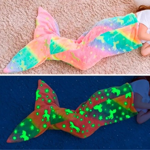 Mermaid tail blanket rainbow - tail,