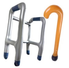 Inflatable Blow Up Zimmer Frame Walking Stick Reusable Birthday Stag Do Party