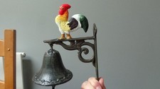 CAST IRON COCKEREL BELL - WALL